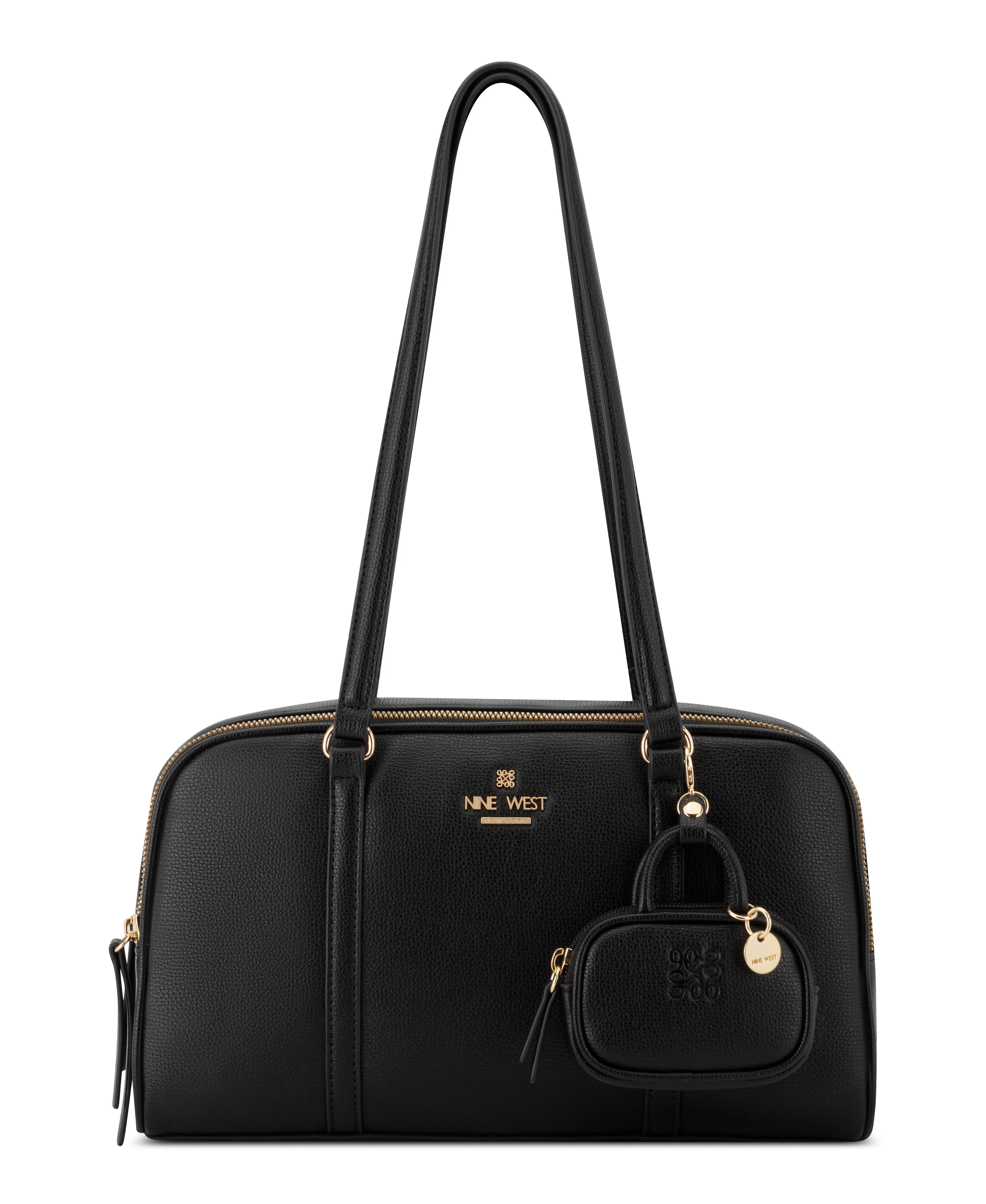 NINE WEST HANDBAGS ALDA SHOULDER SATCHEL BLACK