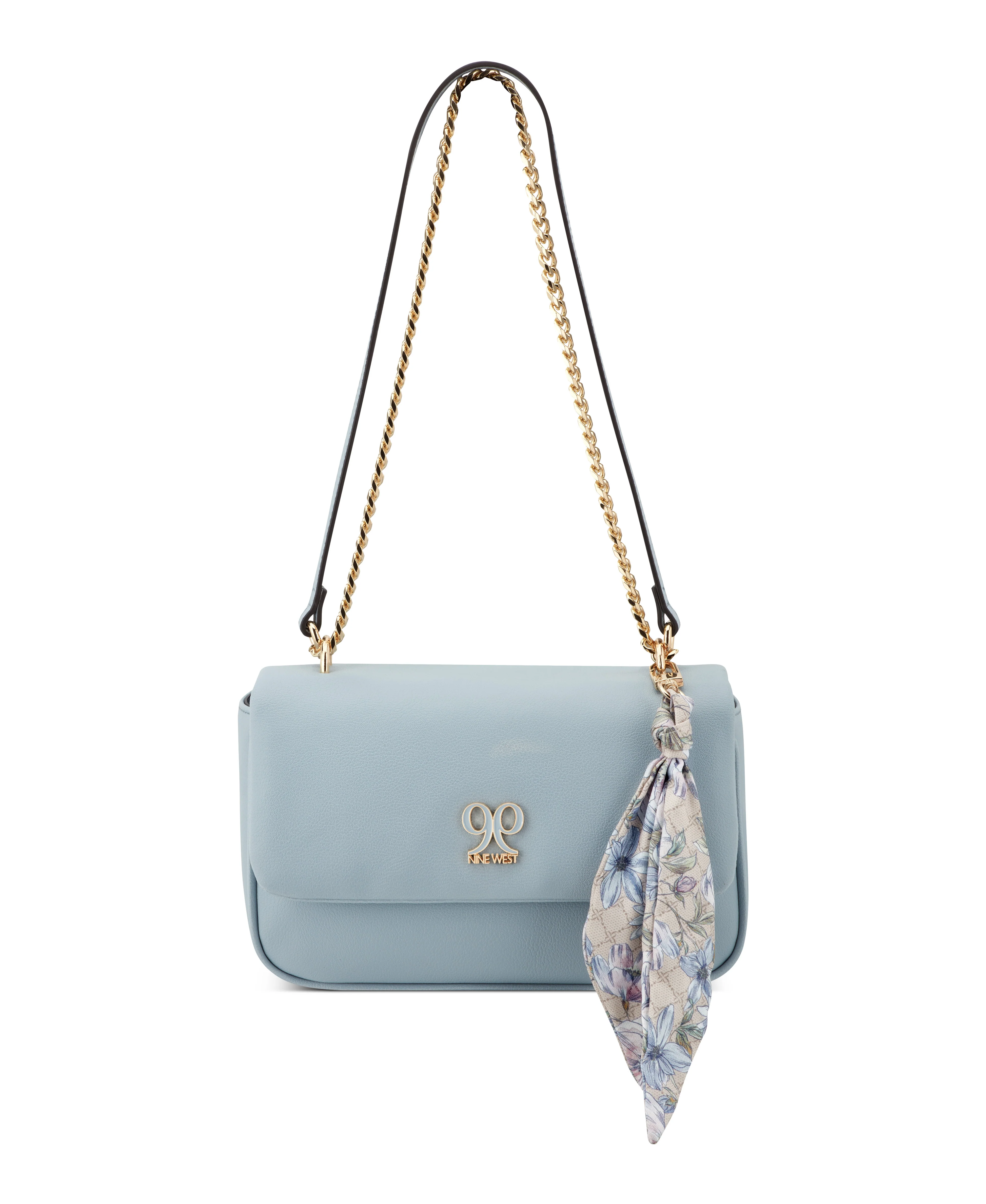 NINE WEST HANDBAGS AZELIE CONVERTIBLE FLAP ICE BLUE