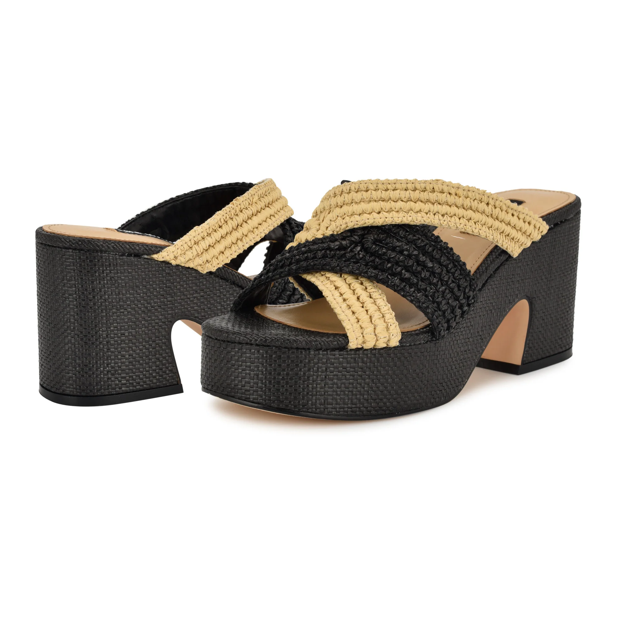 NINE WEST BEMAY2 BLACK/QY CROSS WOVEN PT PR - Image 6
