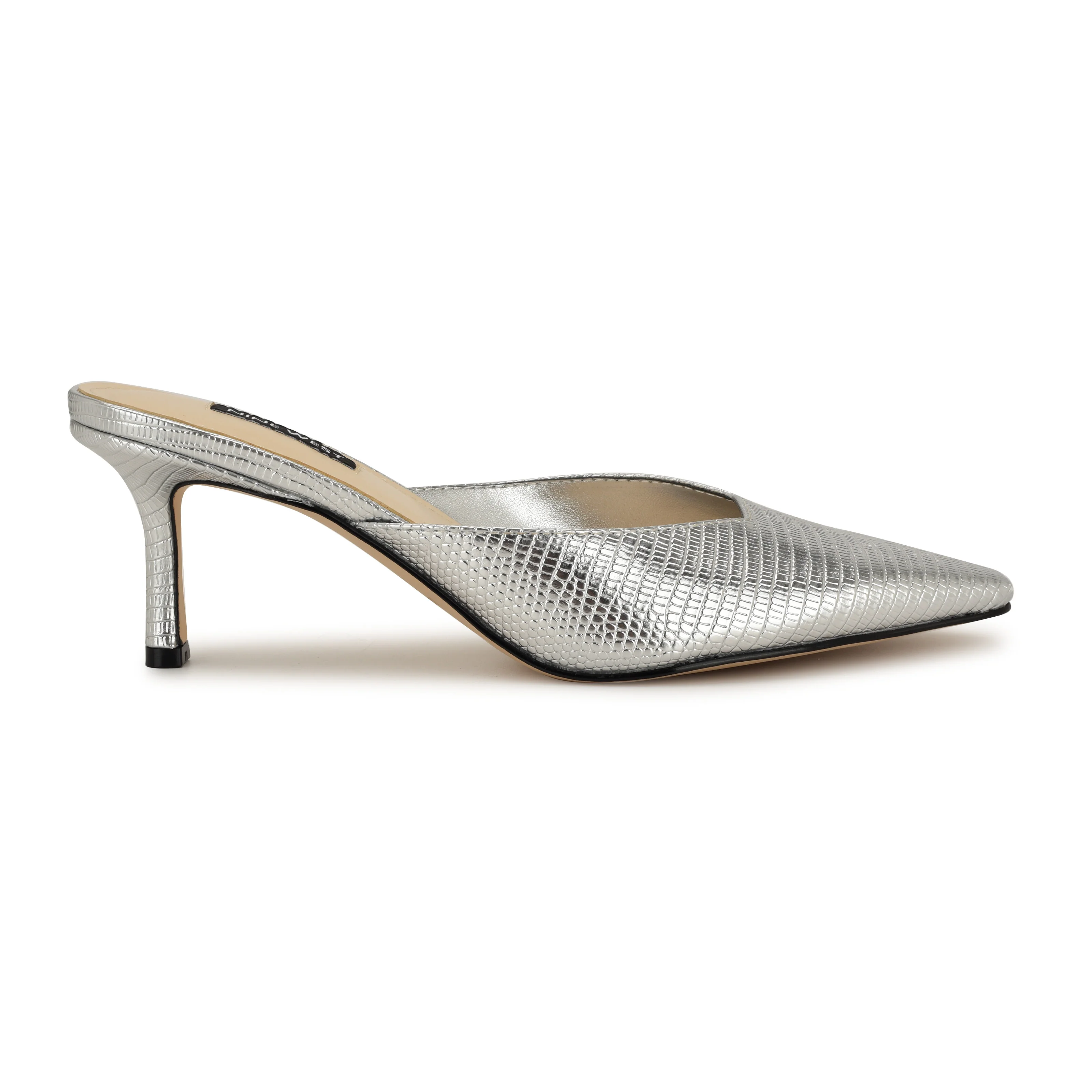 NINE WEST CAMENLA3 SILVER/NEW METALLIC LIZARD PU