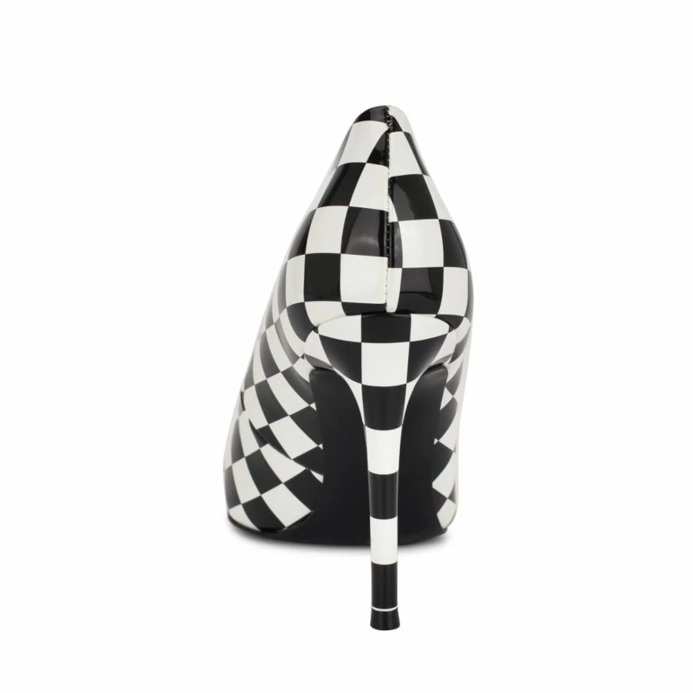 Nine West FRESH3 BLACK+WHITE/CHECKERD PATENT PU - Image 3