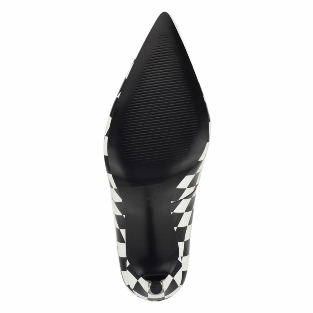 Nine West FRESH3 BLACK+WHITE/CHECKERD PATENT PU - Image 6