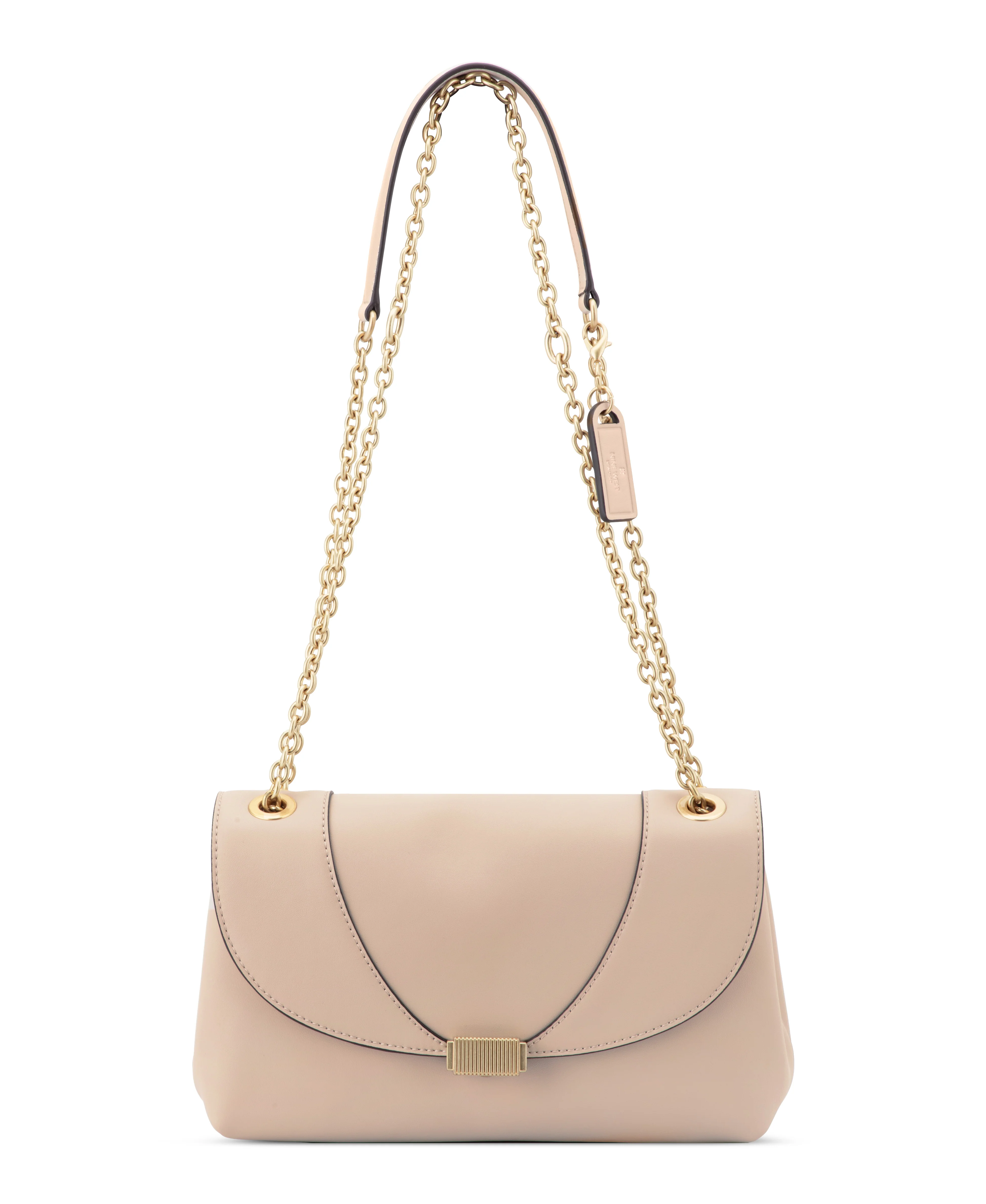 NINE WEST HANDBAGS ARPANA LEATHER CONVERTIBLE XBODY FLAP FAWN