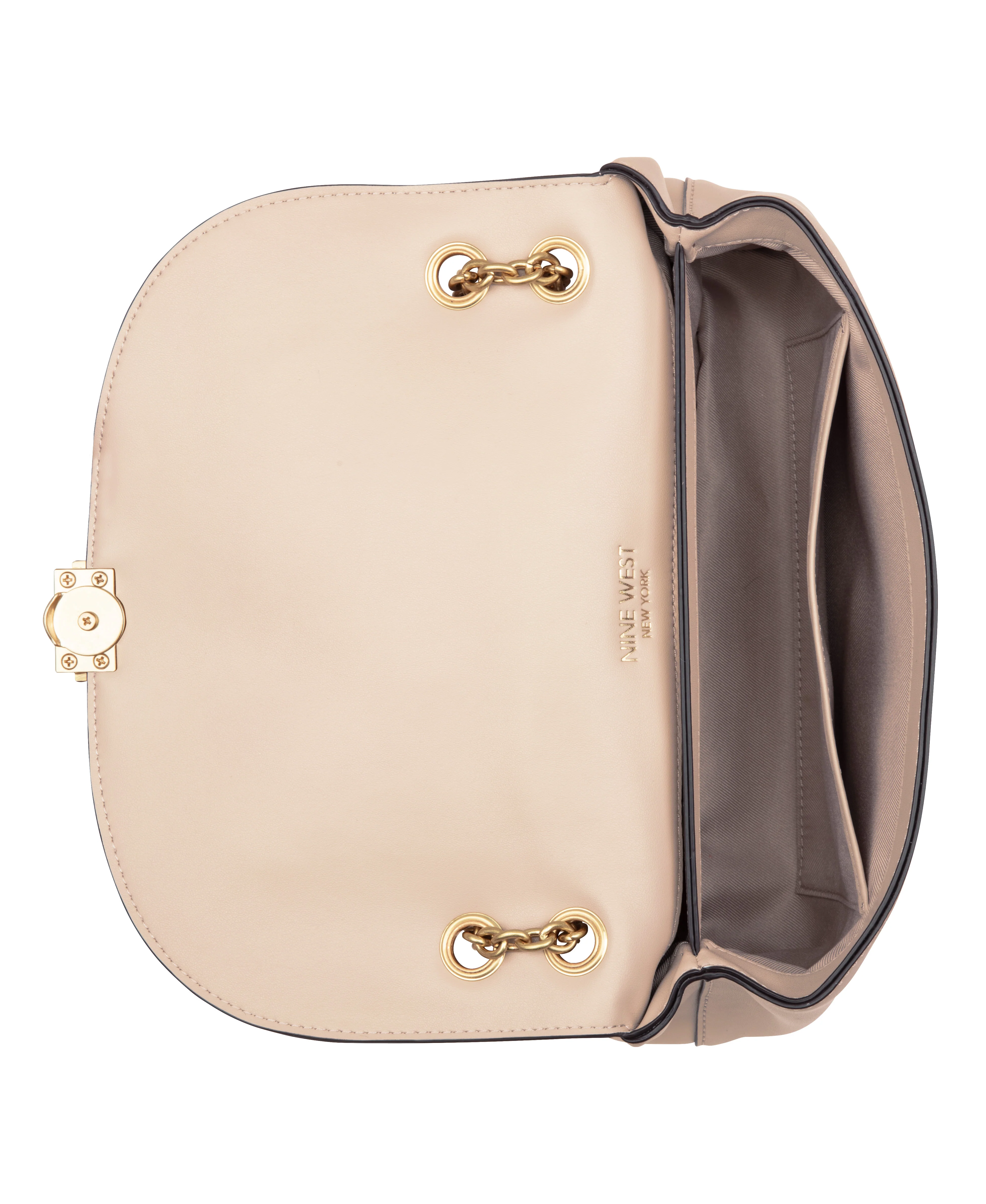 NINE WEST HANDBAGS ARPANA LEATHER CONVERTIBLE XBODY FLAP FAWN - Image 4