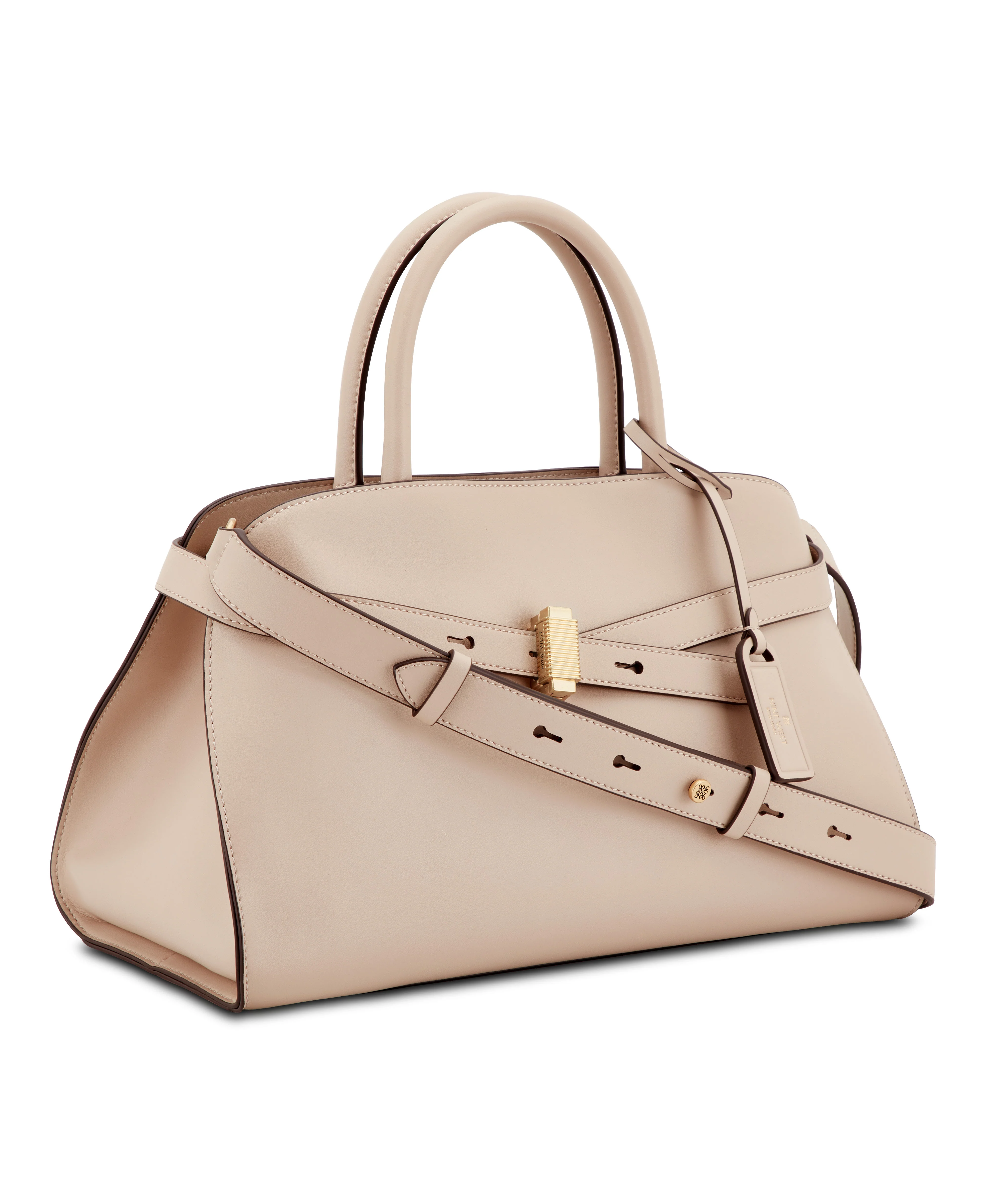 NINE WEST HANDBAGS ARPANA LEATHER SATCHEL FAWN - Image 2