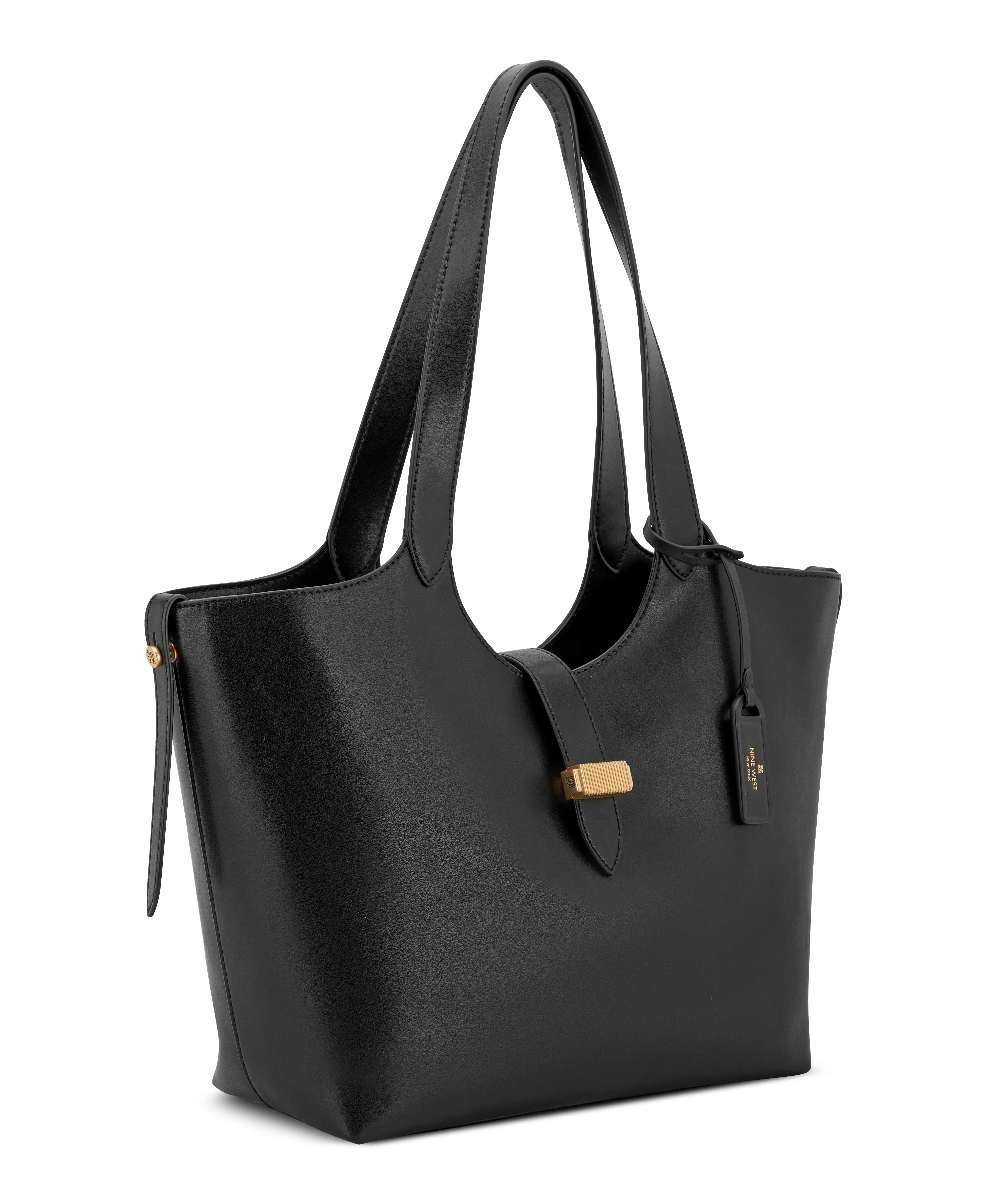 NINE WEST HANDBAGS ARPANA LEATHER TOTE BLACK - Image 2