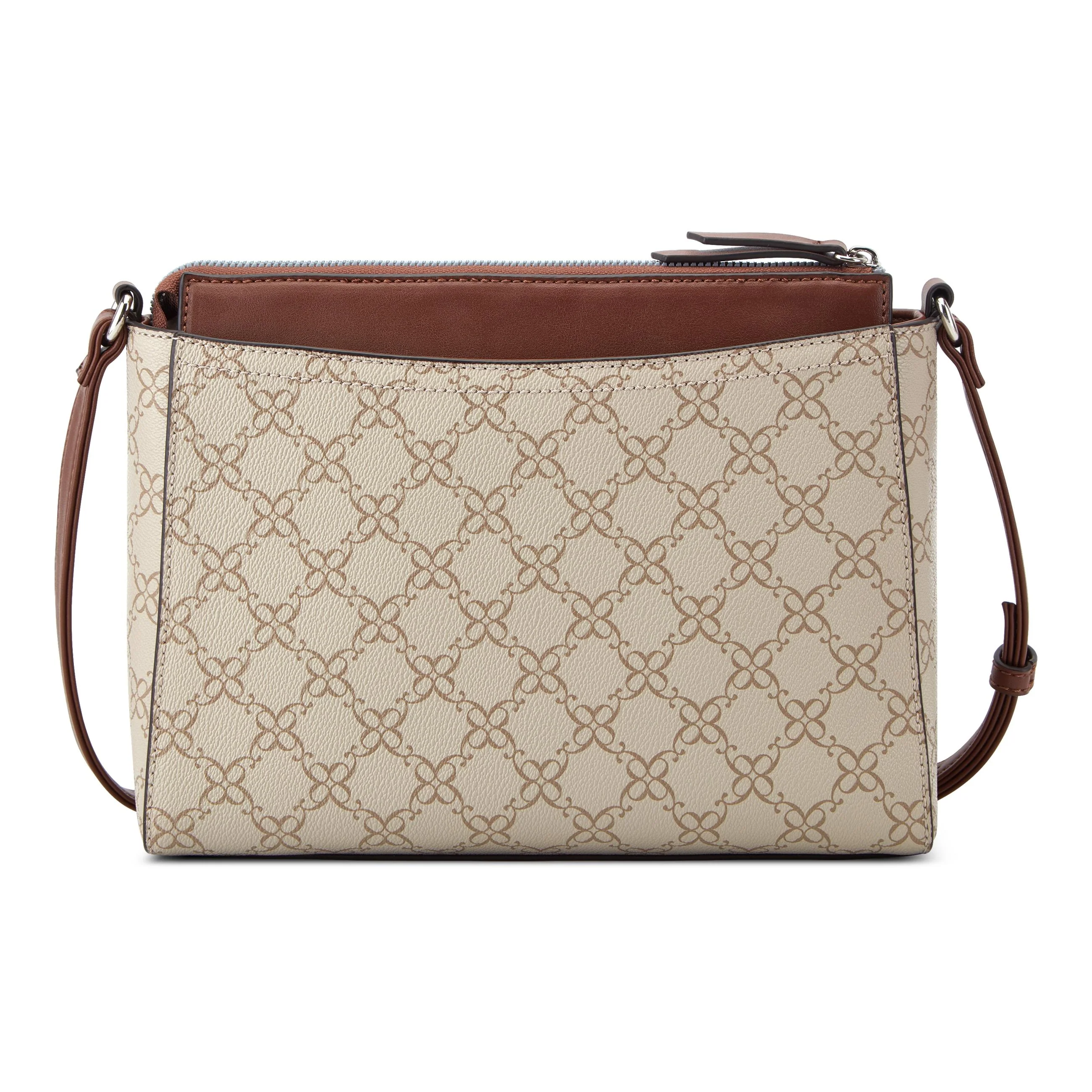 Nine West Handbags BOWIE MINI TOP ZIP CROSSBODY MUSHROOM LOGO/ MAHOGANY - Image 2