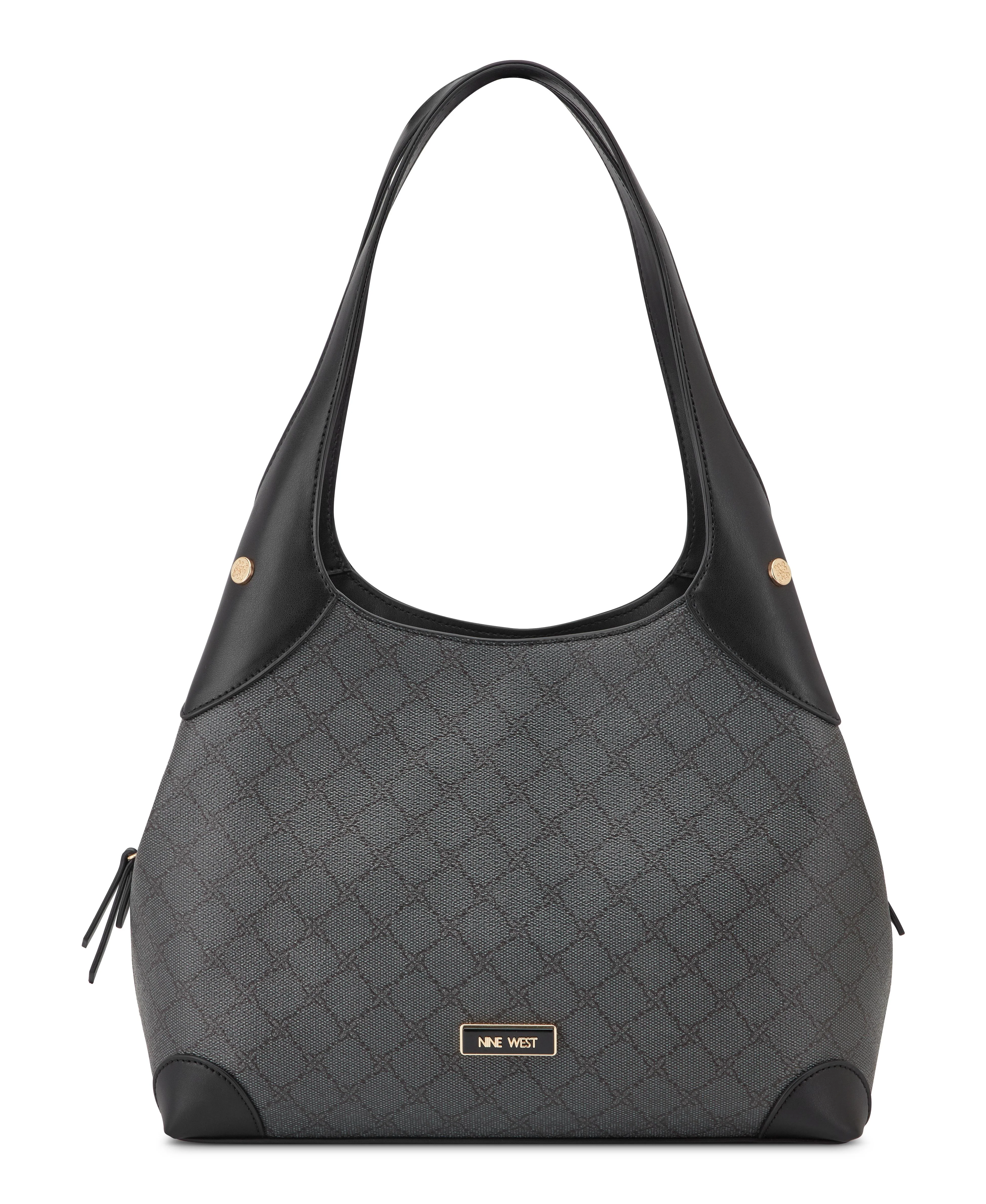 Nine West Handbags EAMON 3 COMP SHOULDER BAG ONYX LOGO