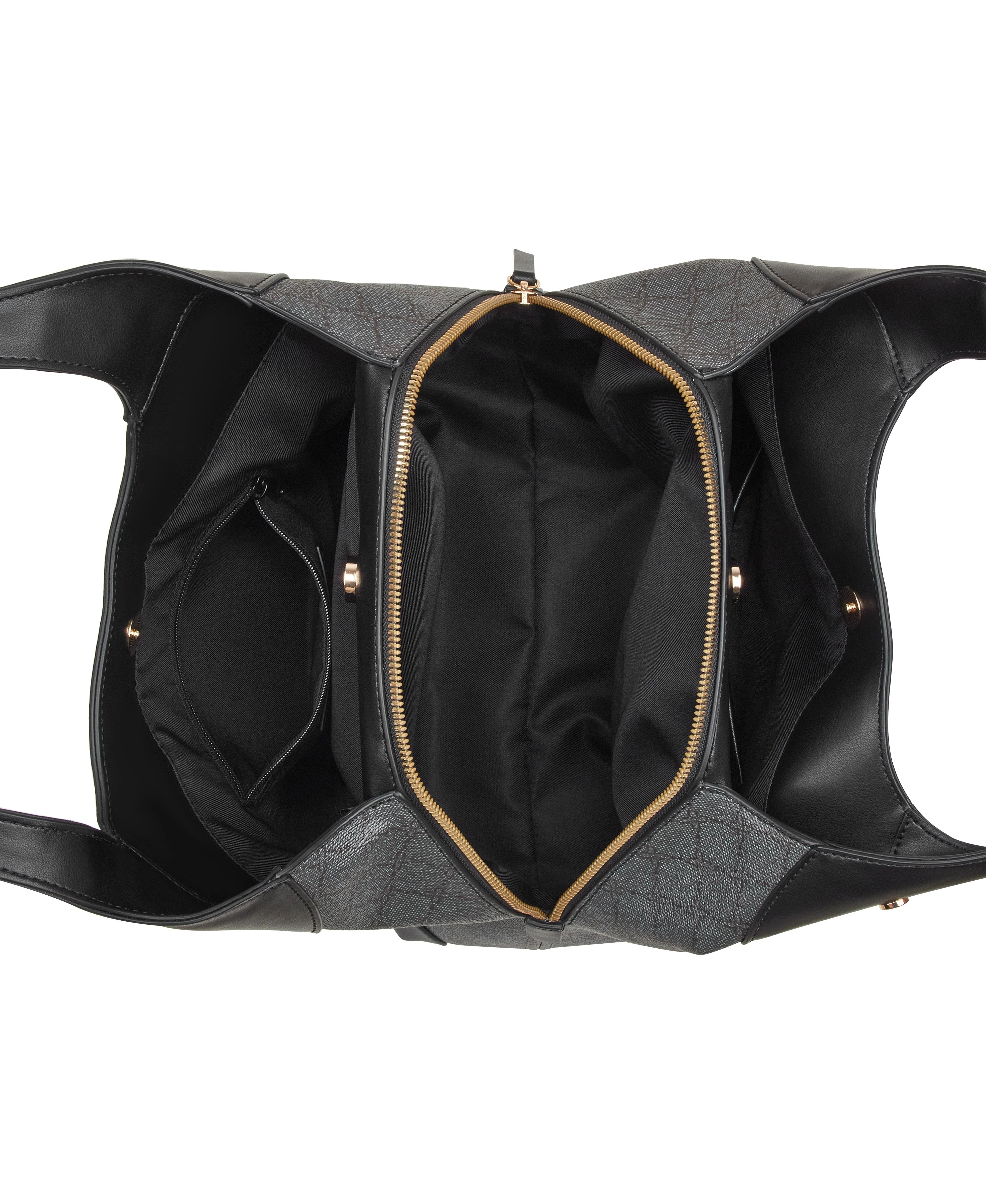 Nine West Handbags EAMON 3 COMP SHOULDER BAG ONYX LOGO - Image 4