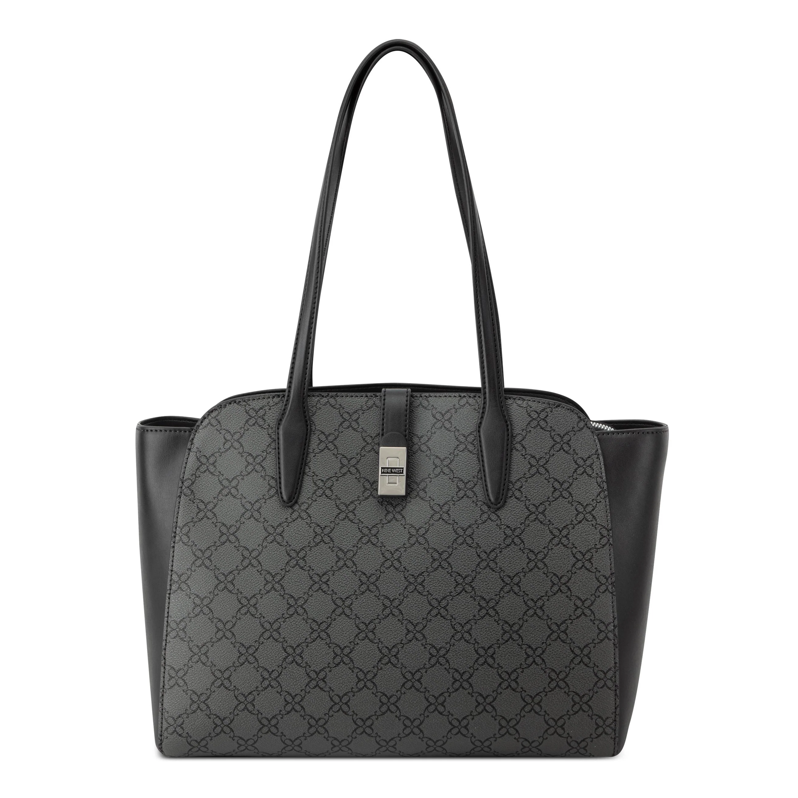 Nine West Handbags EASTYN TOTE JET BLACK LOGO