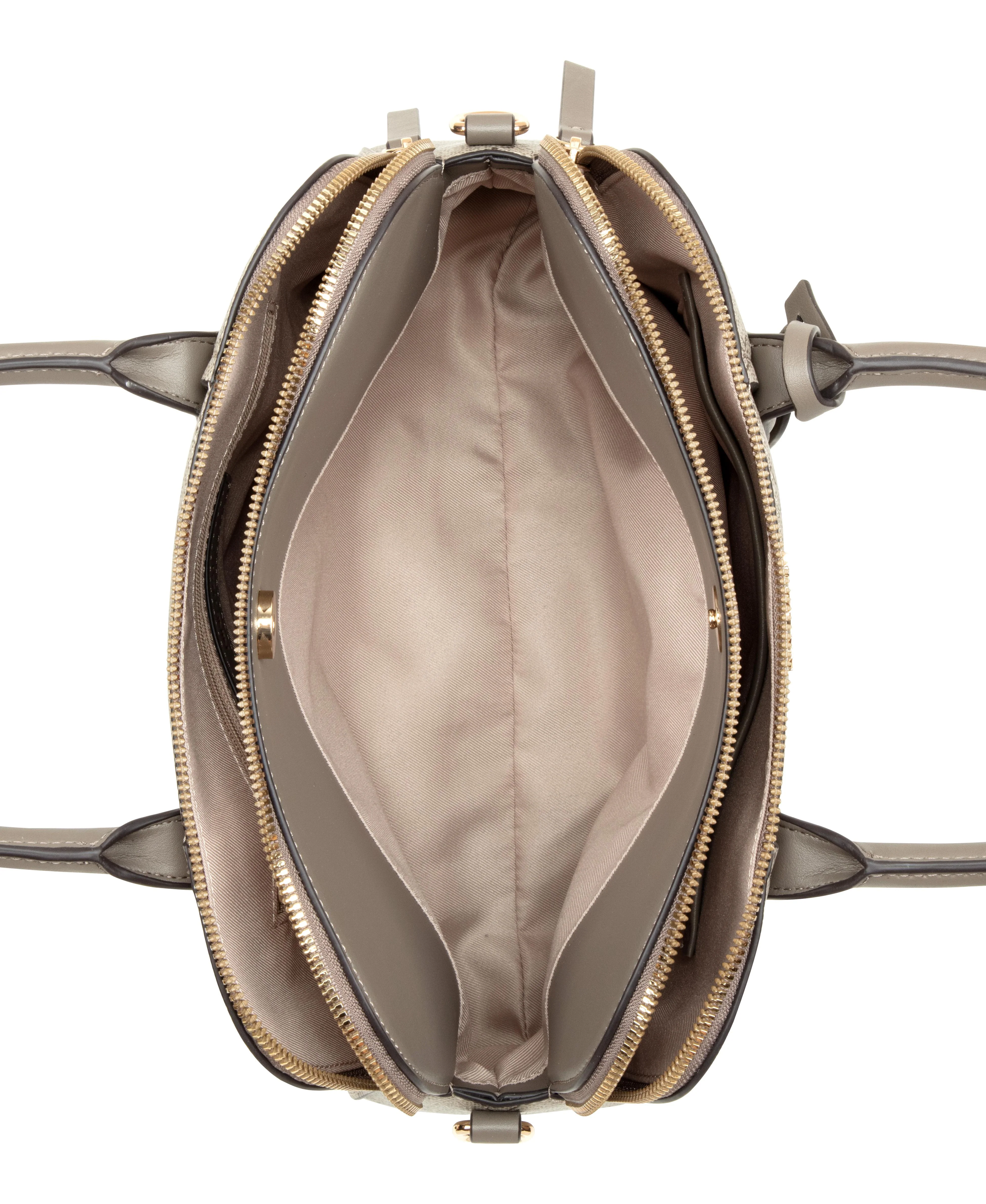 Nine West Handbags GRADY DOME SATCHEL BEIGE LOGO/FLINT - Image 4