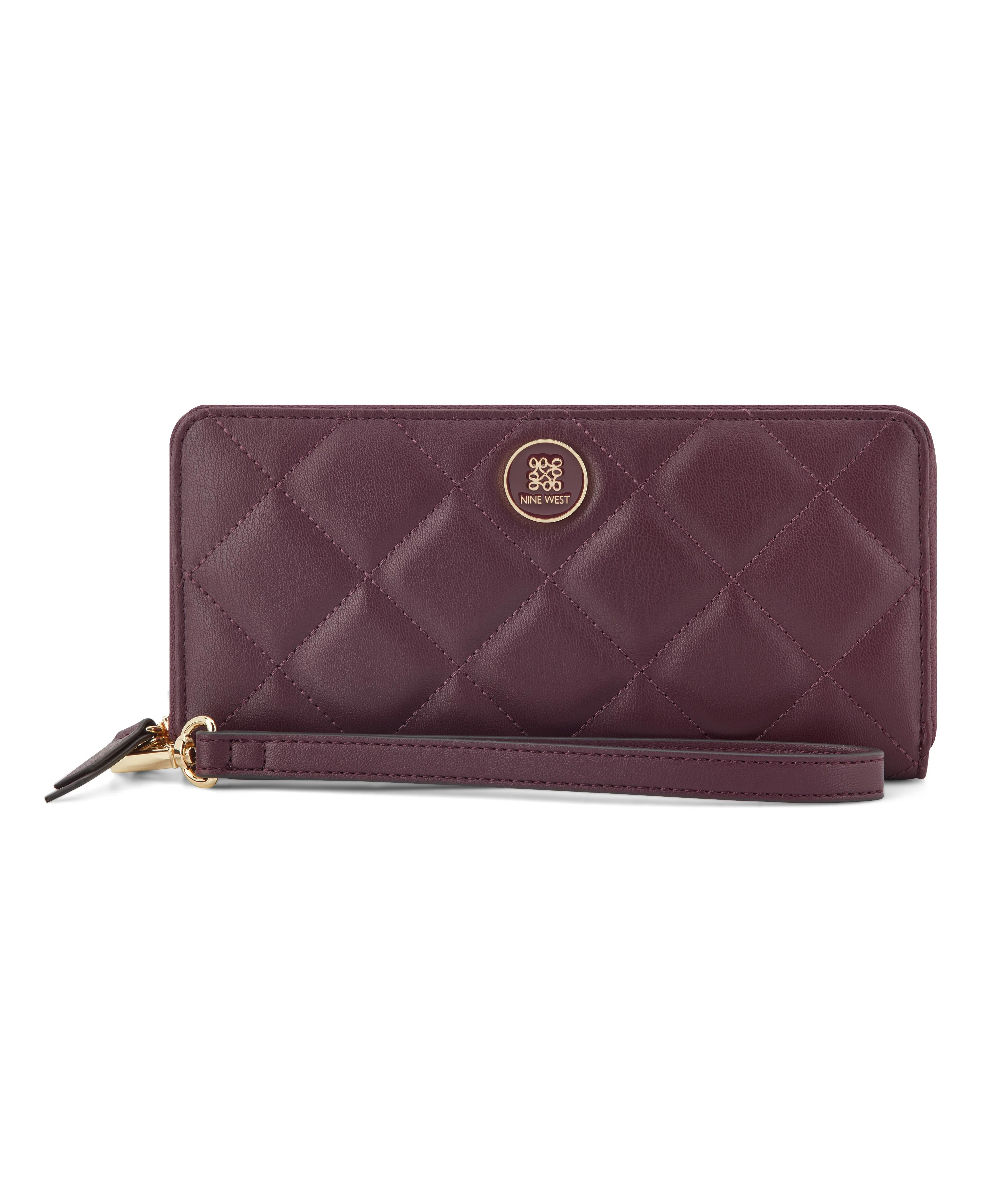 Nine West Handbags HALEEMA SLG ZIP ARND WRSLT WLT BOYSENBERRY