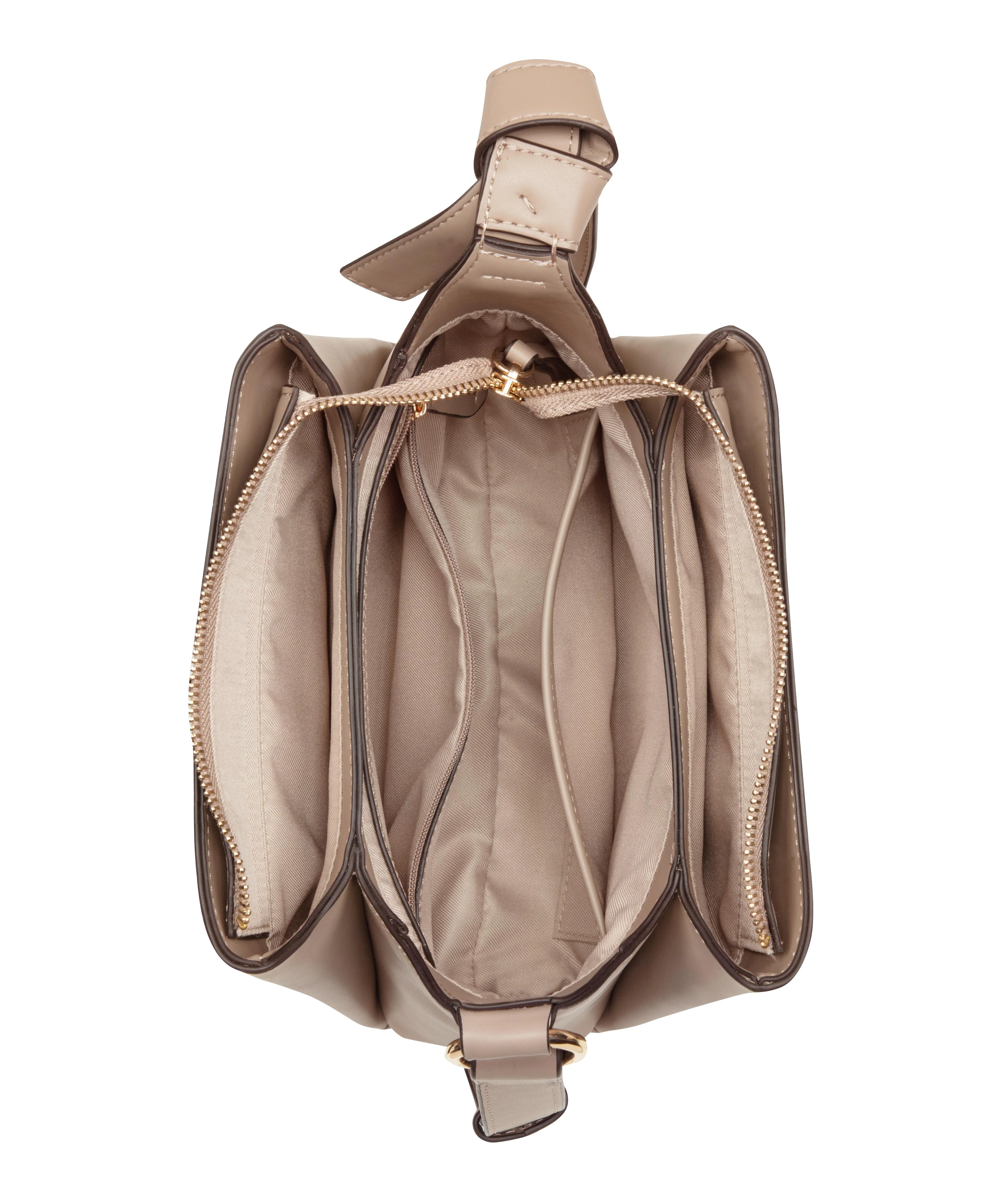 Nine West Handbags LYRA 3 COMP CROSSBODY DARK MUSHROOM - Image 4