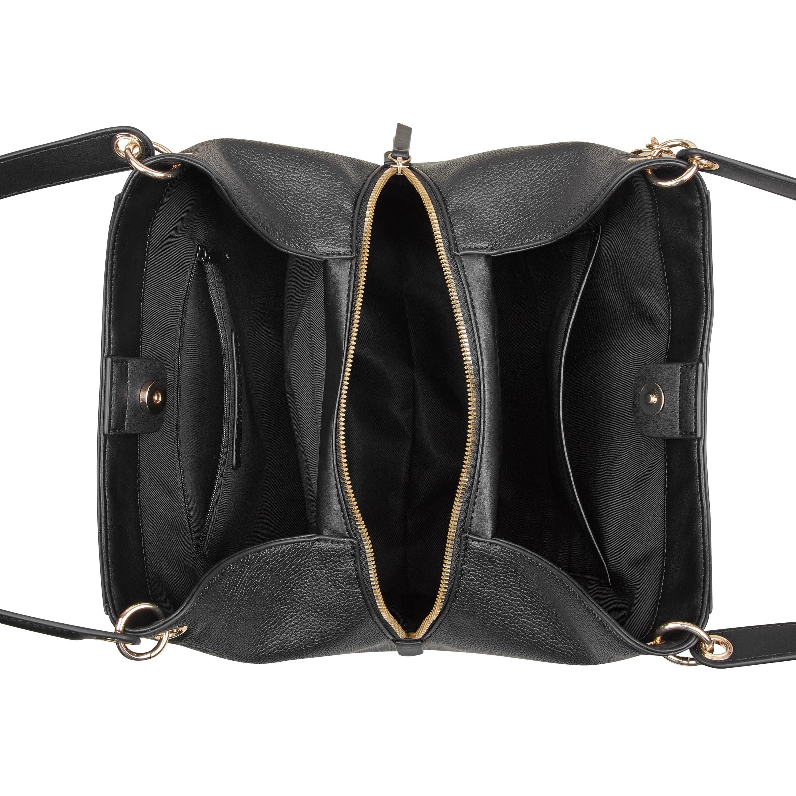 Nine West Handbags MEARA 3 COMP SHOULDER BAG BLACK - Image 5