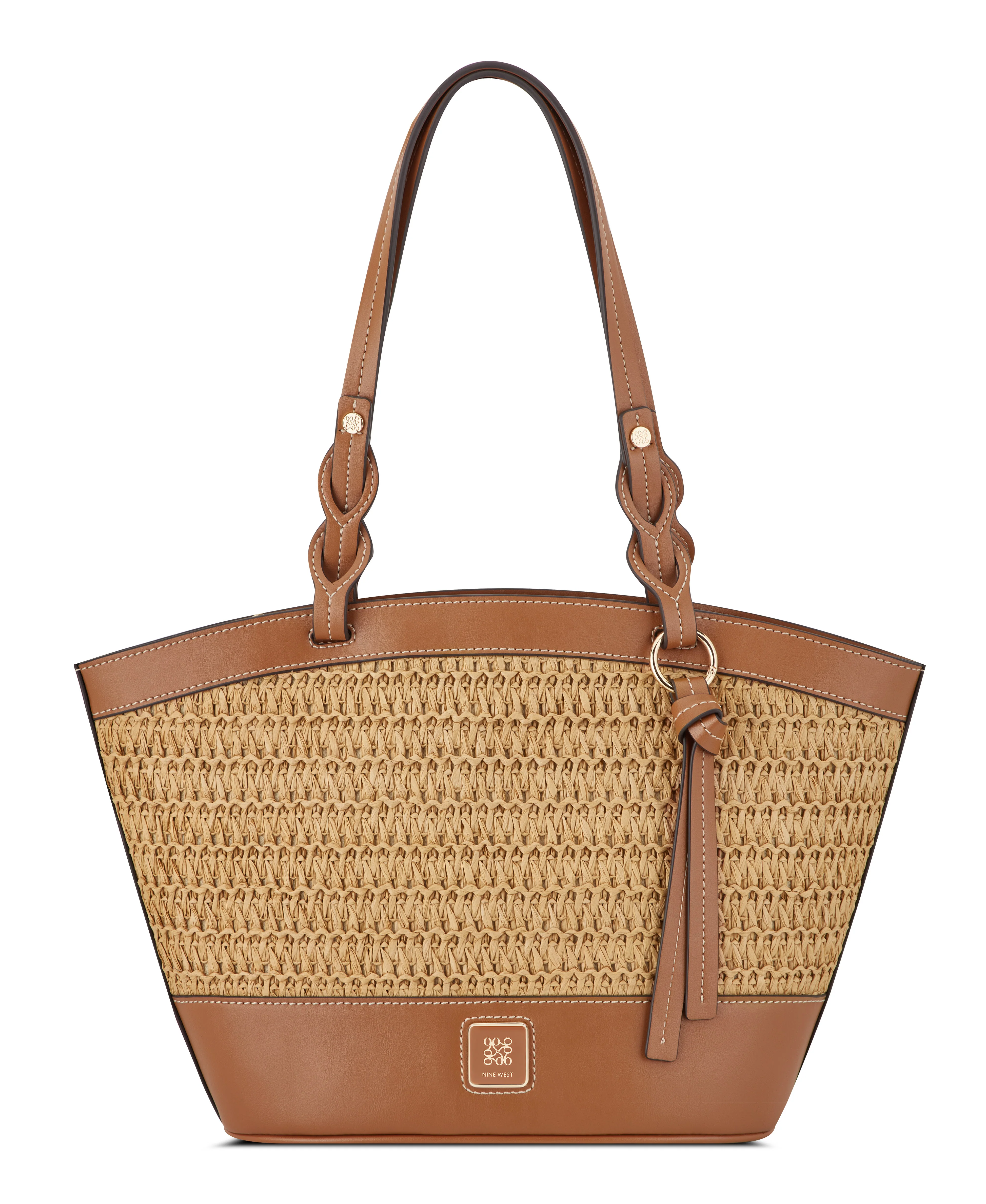NINE WEST HANDBAGS NEFI TOTE NATURAL/BRANDY