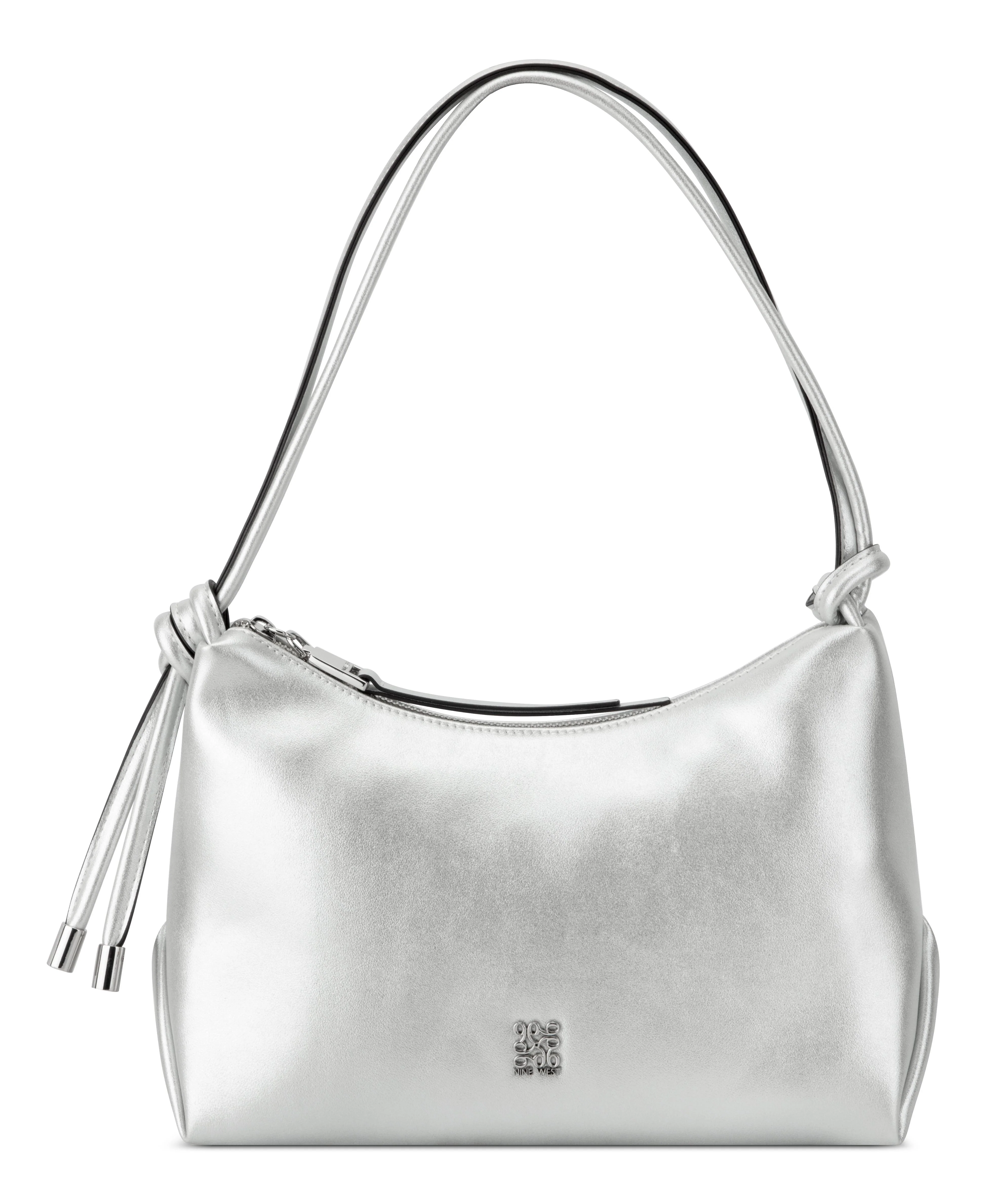 Nine West Handbags ORALIE TOP ZIP SHOULDER BAG SILVER