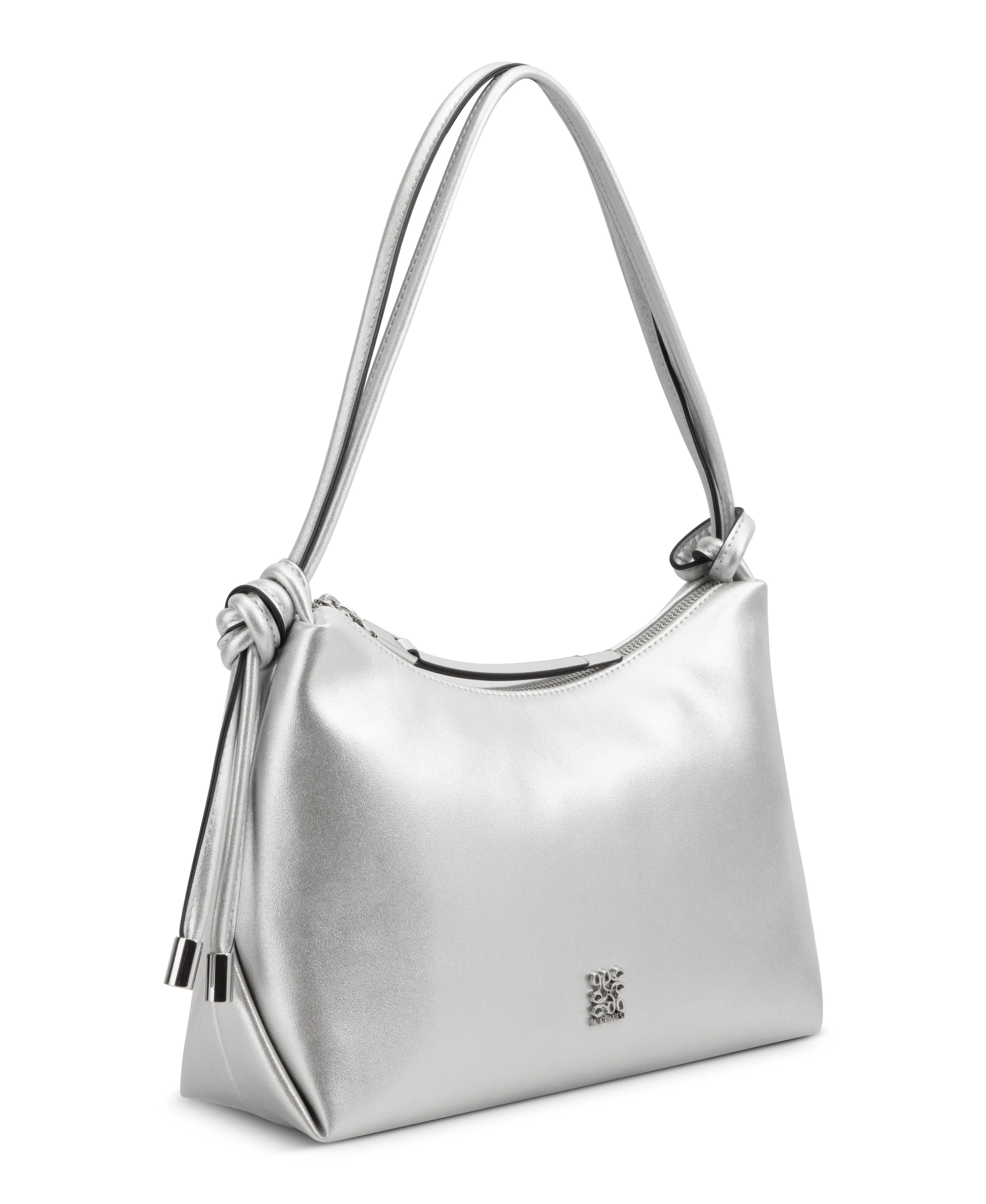 Nine West Handbags ORALIE TOP ZIP SHOULDER BAG SILVER - Image 2