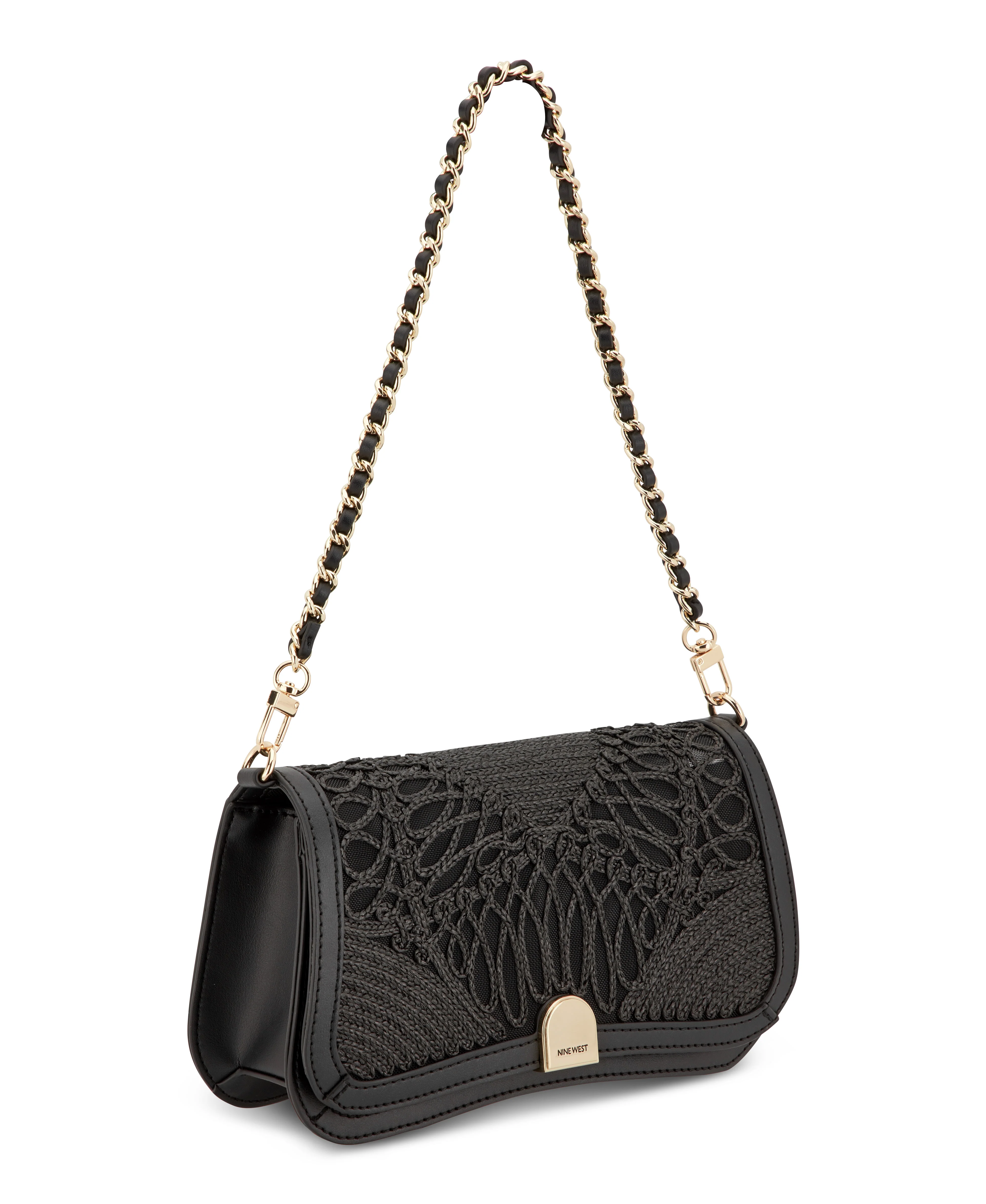 NINE WEST HANDBAGS SOMI FLAP SHOULDER BAG BLACK - Image 2