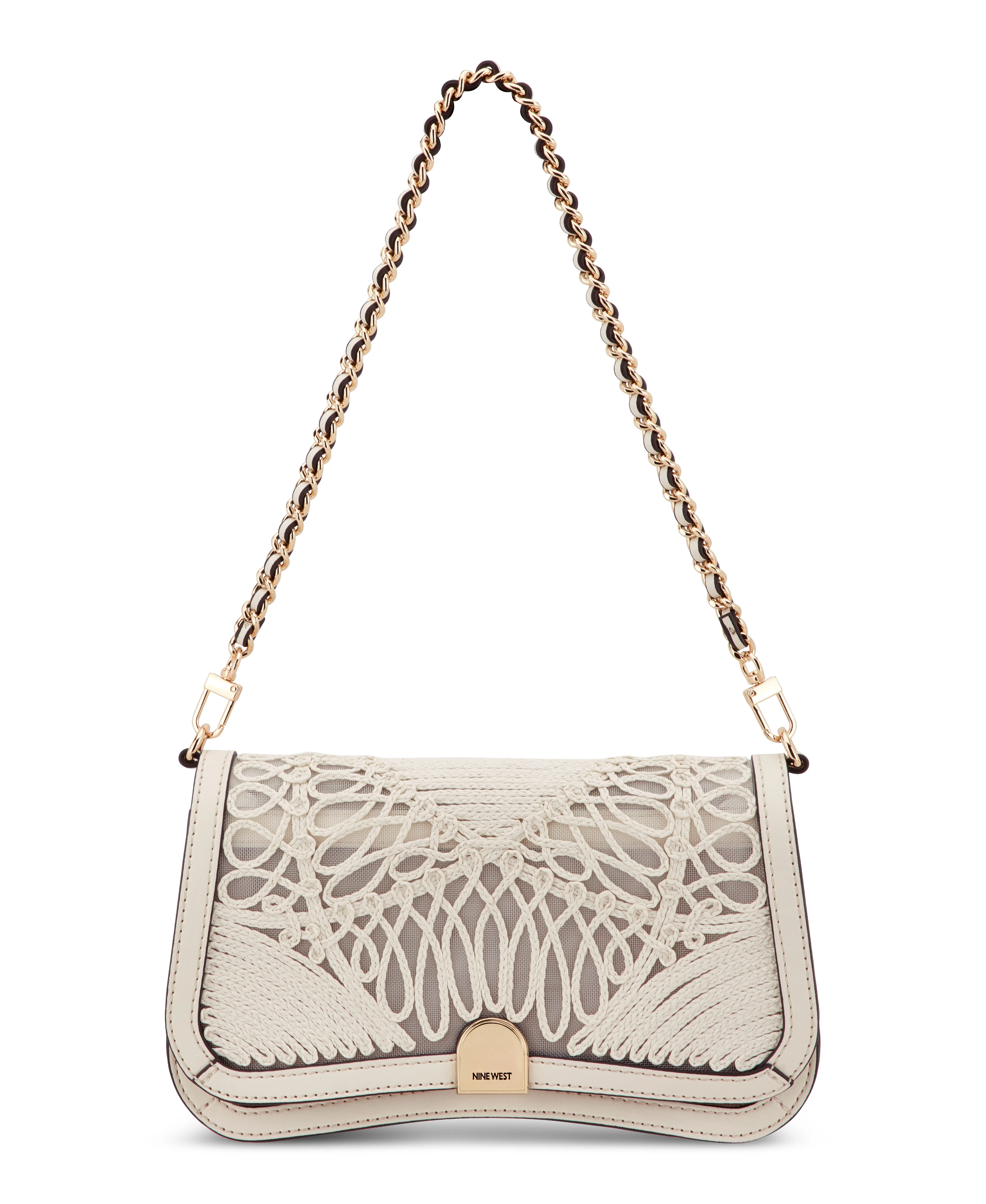NINE WEST HANDBAGS SOMI FLAP SHOULDER BAG CHIC CREAM