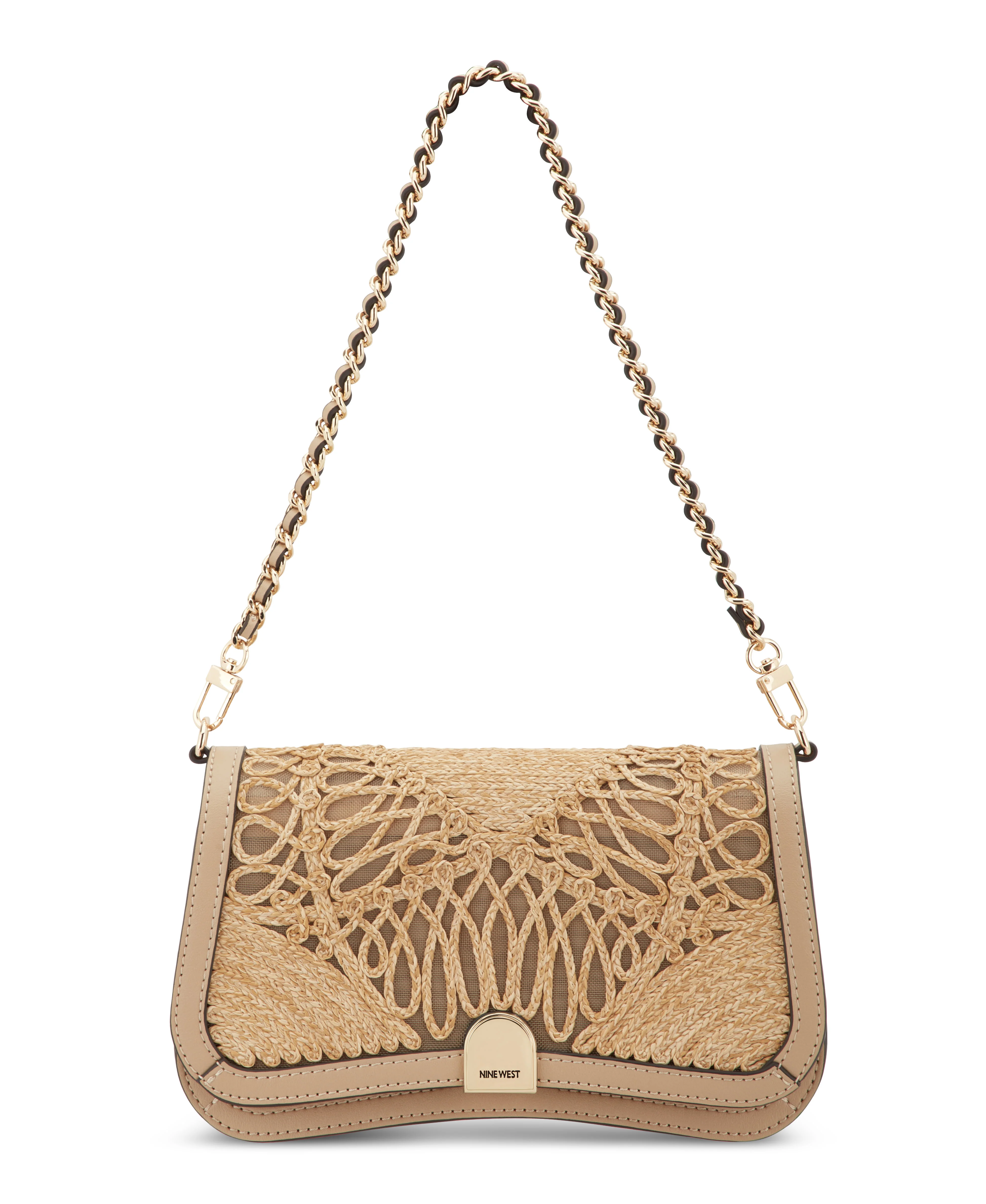 NINE WEST HANDBAGS SOMI FLAP SHOULDER BAG NATURAL