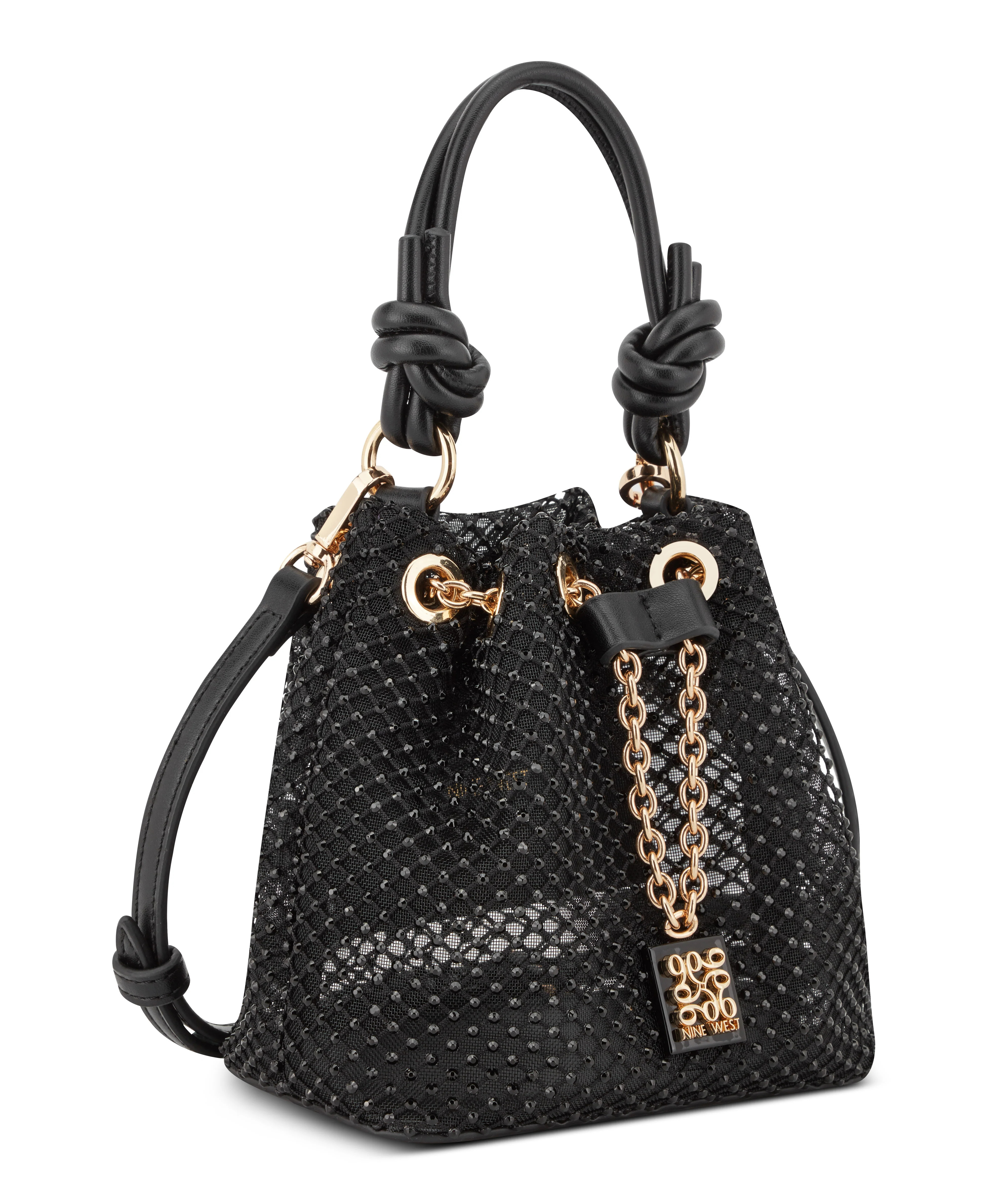 NINE WEST HANDBAGS WRENNA DRAWSTRING BUCKET BLACK - Image 2