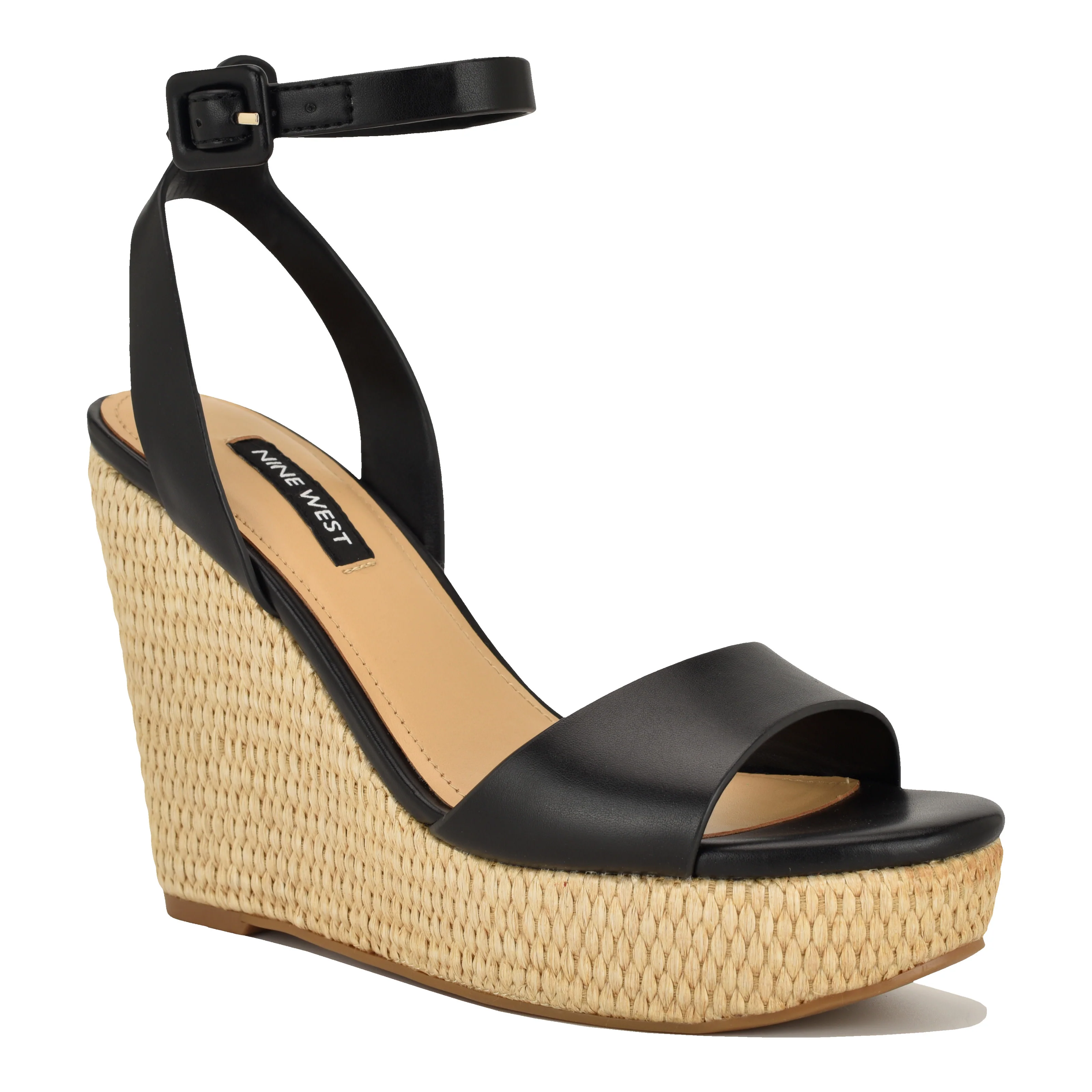 NINE WEST HANLOW3 BLACK/NEW BURNISHED PU RAW EDG - Image 2