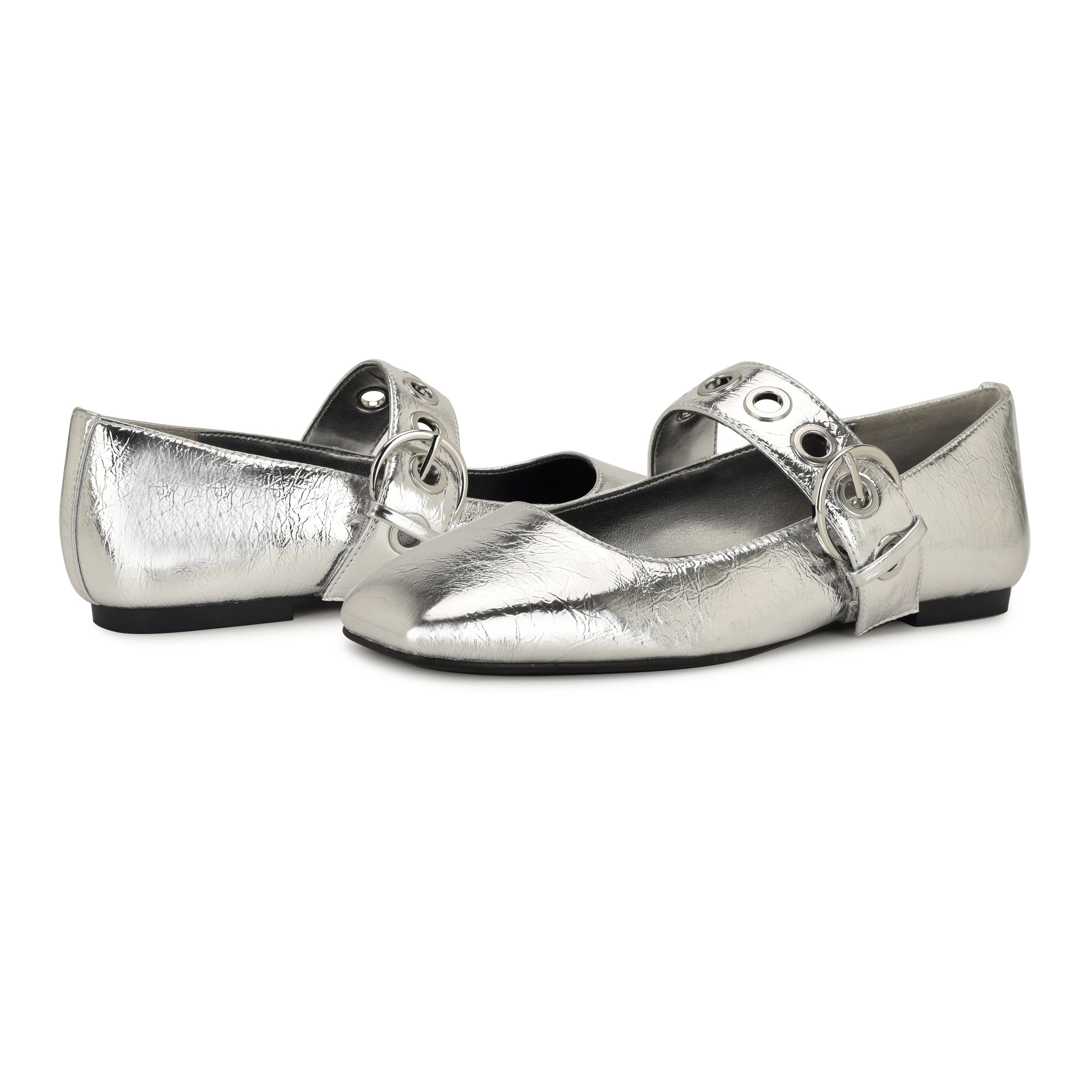NINE WEST KEBBA3 SILVER/METALLIC CRINKLE PU JC2 - Image 7