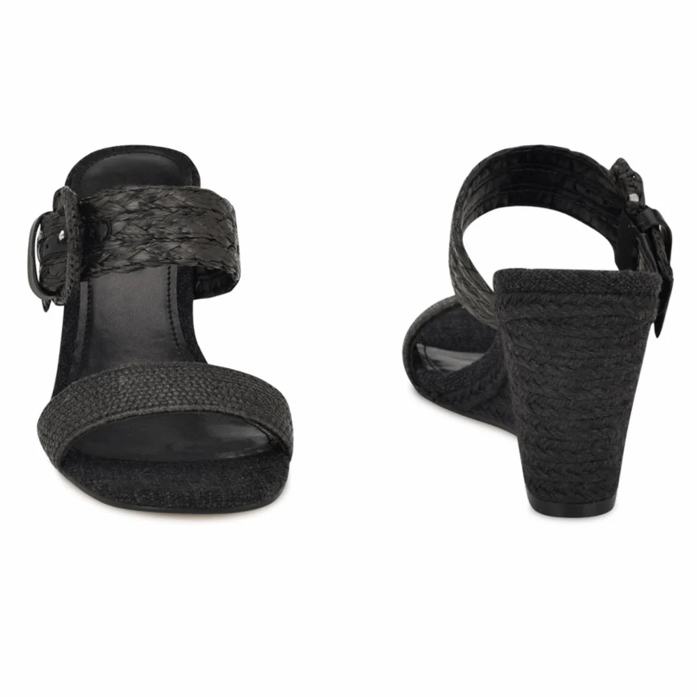 Nine West NOVALIE3 BLACK/BLACK/QY10MM PP RAFFIA/Q - Image 4
