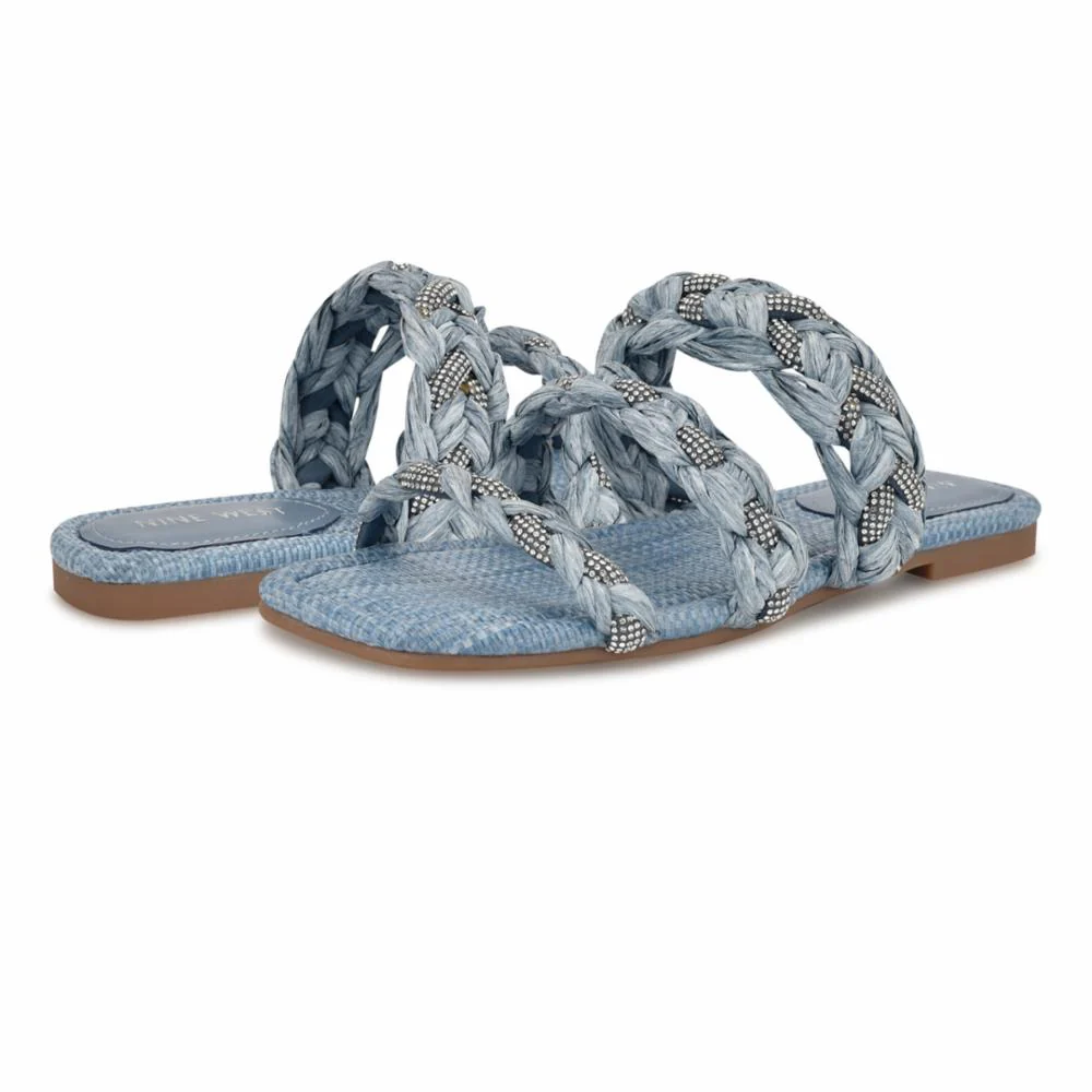 Nine West QAZZ3 BLUE89784+CRYSTAL/RAFFIA WITH - Image 6
