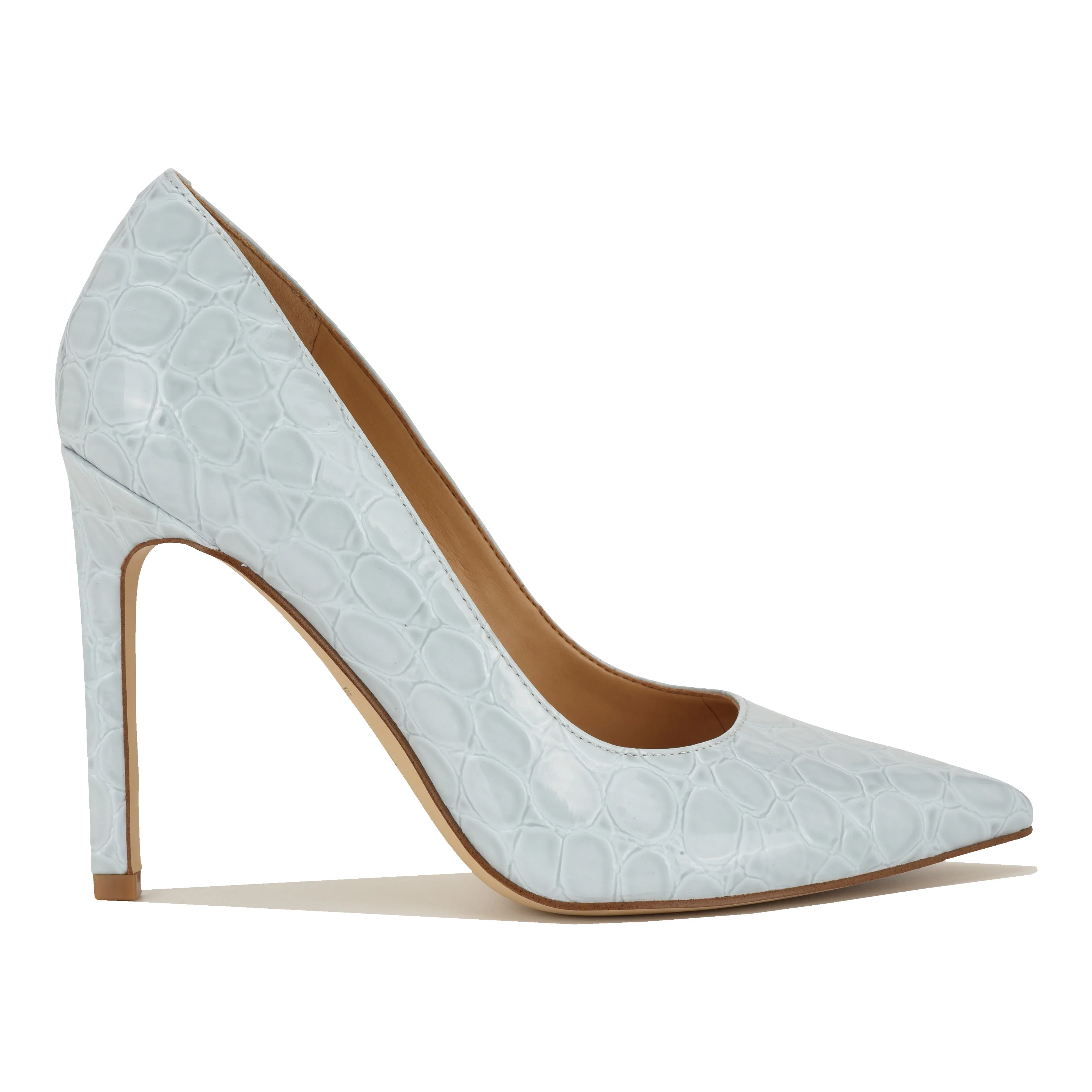 NINE WEST TATIANA3 BABY BLUE24/PATENT ROUND CROCO