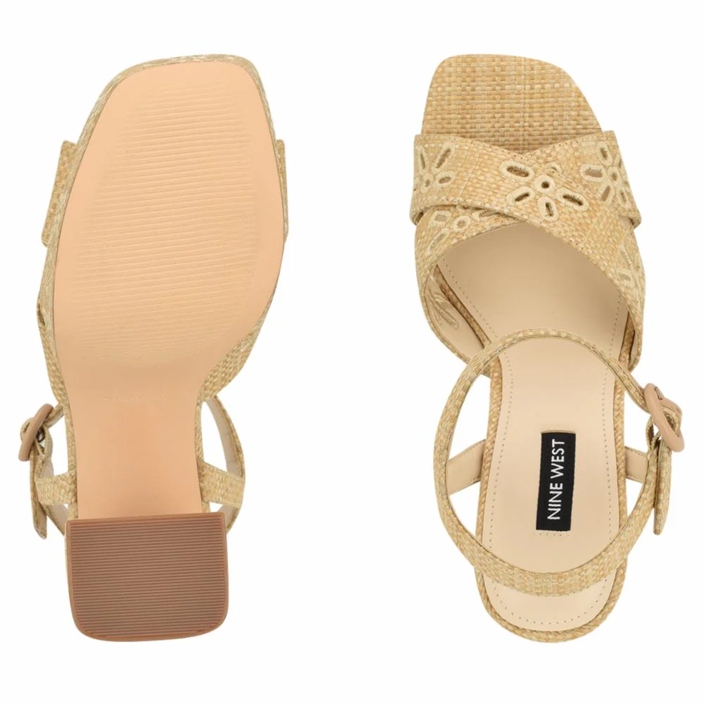 Nine West VALLENA2 LT NATURAL/WOVEN RAFFIA JH23-S - Image 5